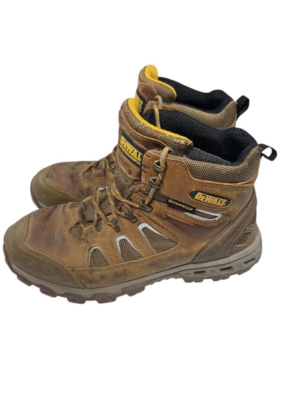 DeWalt Mens Wheat Poseidon Waterproof Work Leather Boots Size 12 Plain Toe